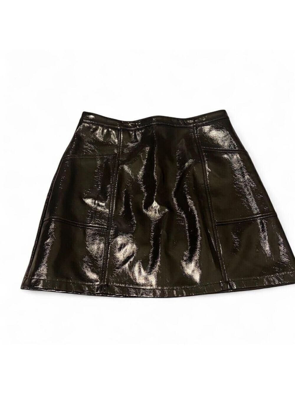 Art Class Black Faux Leather Skirt Large 16 18